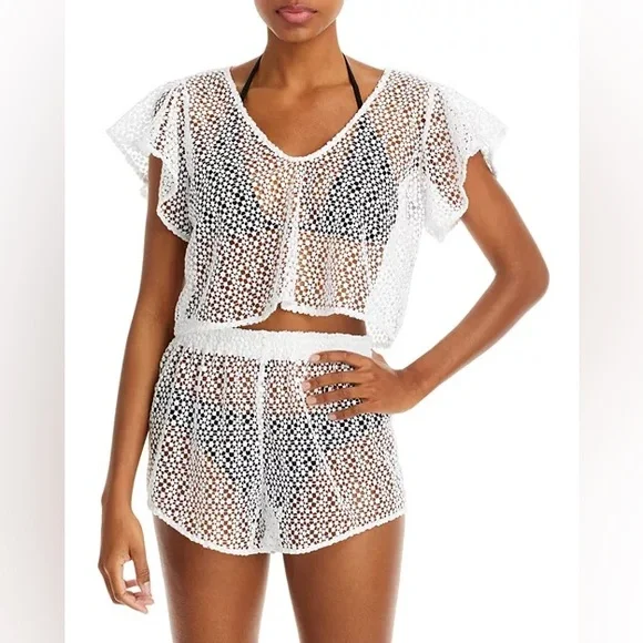 Peixoto- Billie Crochet Coverup Set-Size Small - Picture 3 of 12